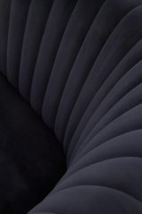 Designové křeslo CROWN — kov, látka, černé Halmar