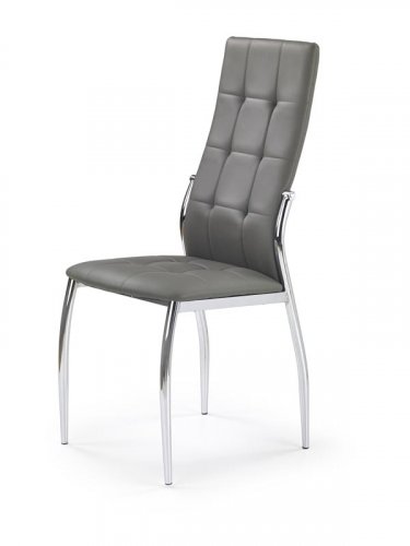 Jedálenská stolička LECH – oceľ, ekokoža, sivá