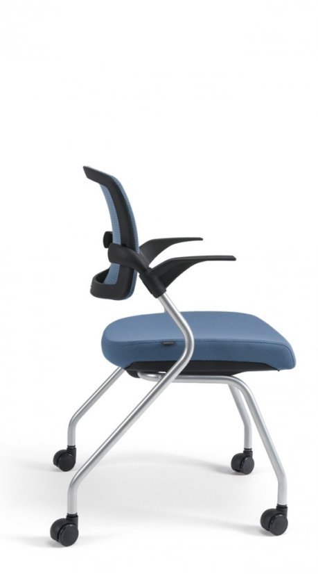 Konferenčná stolička na kolieskach Bestuhl U20 BLACK — viac farieb, stohovateľná - Farebné prevedenie U20 BLACK: Červená