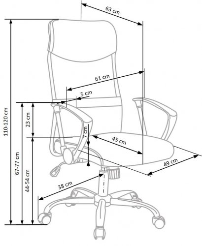 Kancelářská otočná židle VIRE - látka, síť, více barev - Čalounění VIRE: Hnědá