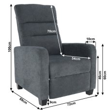 Polohovací relaxační křeslo TURNER — látka, šedá Kondela