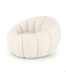 Designové křeslo GASPAR — látka, bílá Halmar