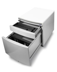 Pojazdný kontajner Mayer 32P8 W — strieborný, biela doska