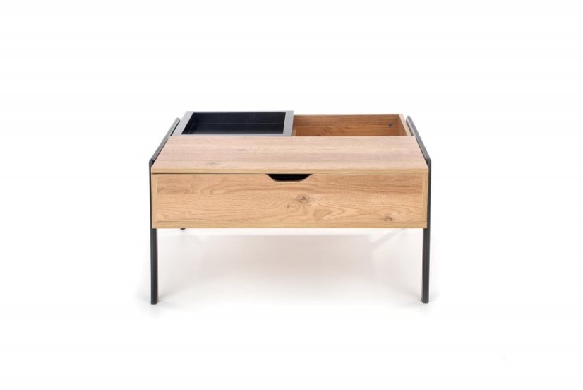 Konferenčný stolík PODIUM so zdvíhacou doskou — prírodná / čierna