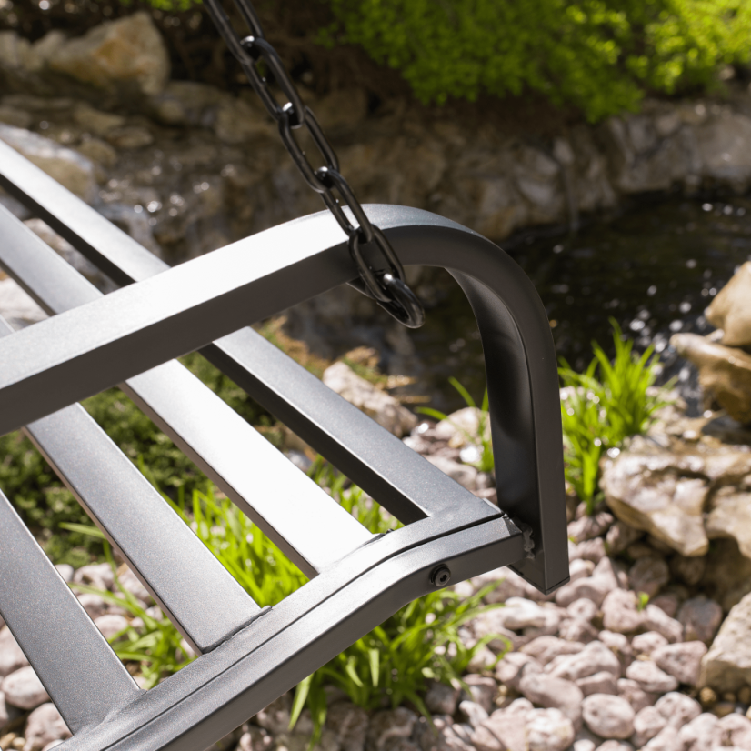 Zahradní houpačka ABEA — ocel, černá Kondela