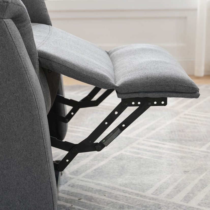 Šedé polohovací masážní křeslo THERMIO s výhřevem a USB