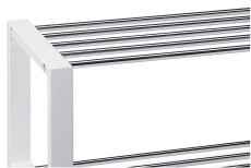 Botník EVATON s odkládacími policemi - chrom, bílá Autronic