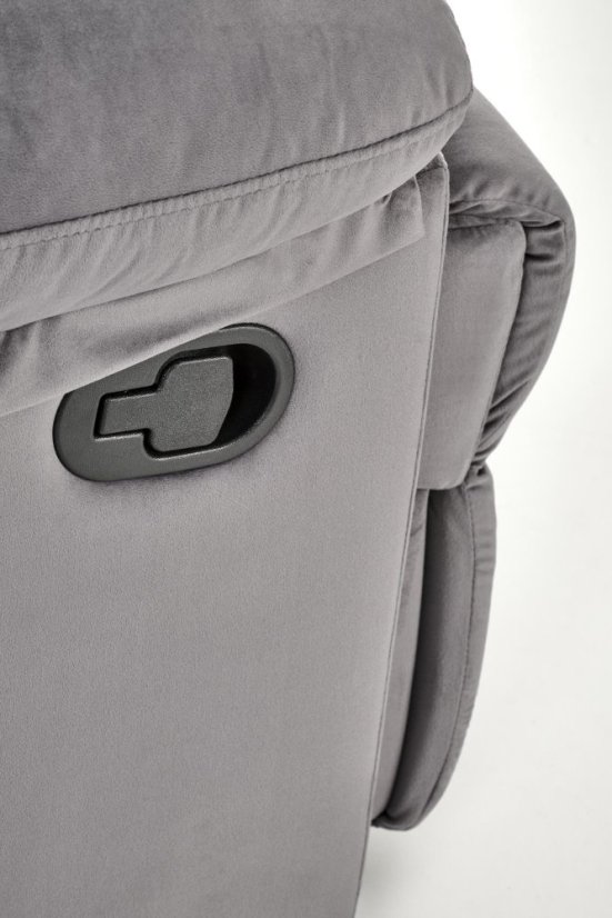 Relaxačné polohovacie kreslo DRAGER - zamatová látka, sivá