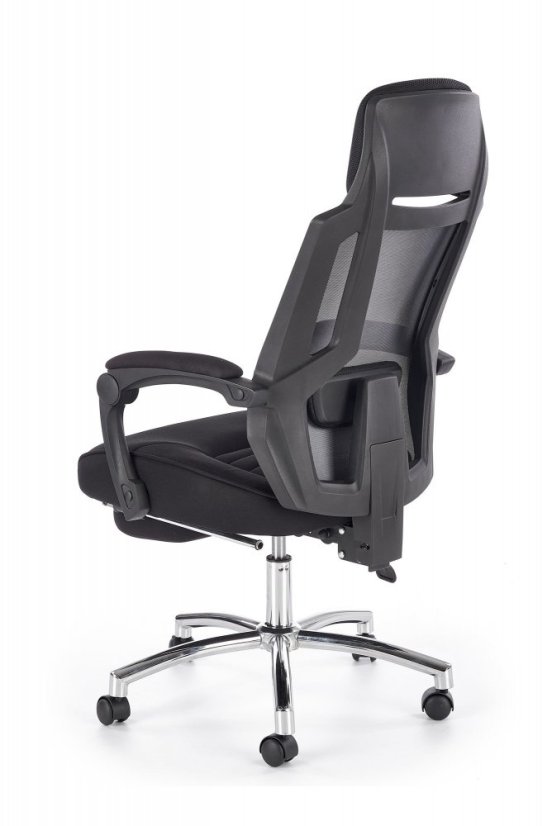 Kancelárske kreslo s podnožkou FREEMAN – látka, sieť, čierna / šedá