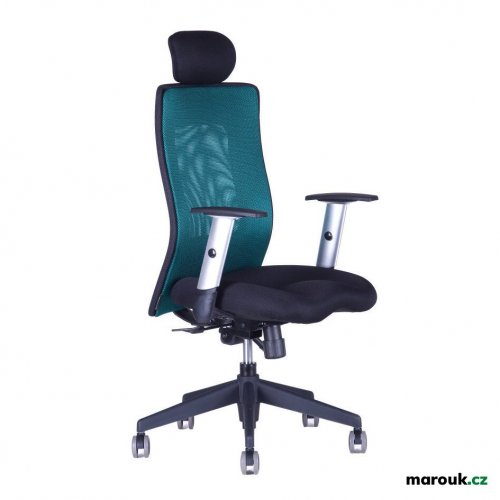 Kancelářská židle na kolečkách Office Pro CALYPSO XL SP4 – s područkami a podhlavníkem - Čalounění Calypso: Světle šedá 12A11