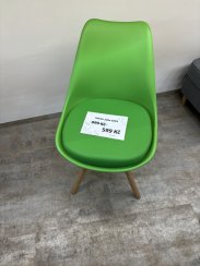 Jídelní židle K201 – masiv / plast / ekokůže, zelená (vzorek z prodejny)