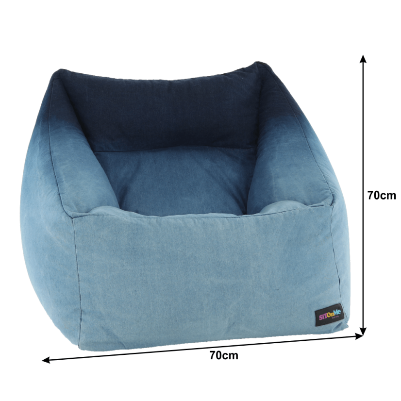 Sedací vak KOZANIŤ — 70×70, modrá látka