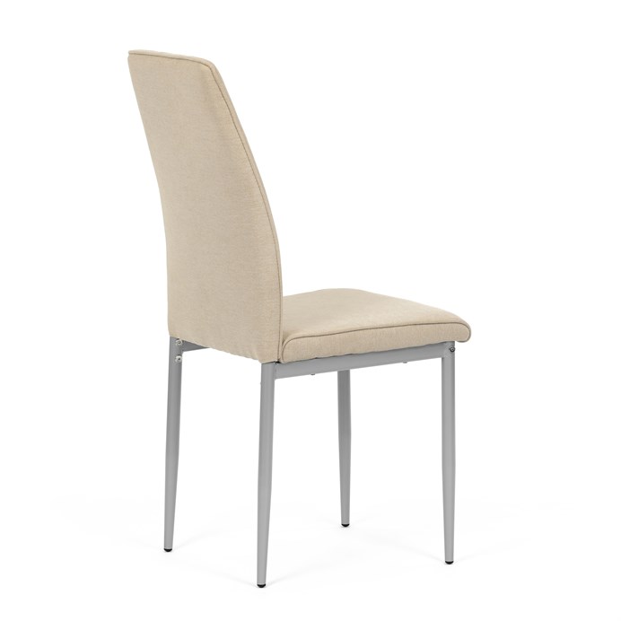 Moderná jedálenská stolička LENA z béžovej látky so sivými kovovými nohami Autronic