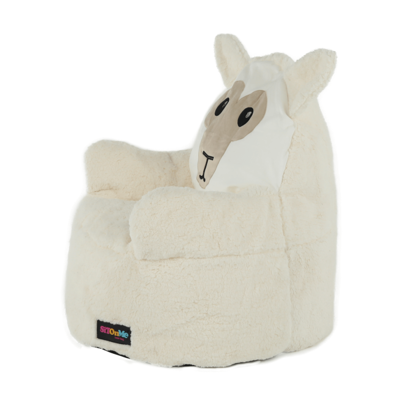 Detský sedací vak BABY s ovečkou — 55×50, biela/smotanová