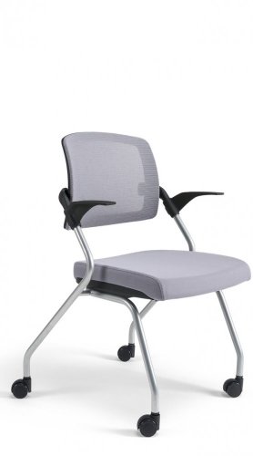 Konferenční židle na kolečkách Bestuhl U20 BLACK — více barev, stohovatelná - Barevné provedení U20 BLACK: Šedá