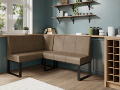 Rohová lavice Kate – 160x140 cm, černý kov, více barev, MI-KO