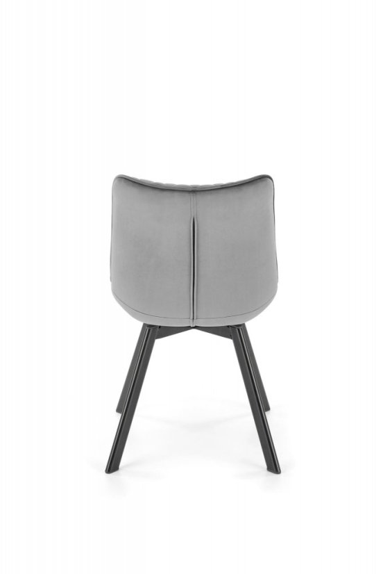 Jedálenská stolička MIRAK — kov, látka, sivá