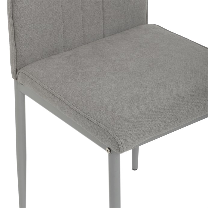 Jedálenská stolička LENA s sivým poťahom a šedými kovovými nohami