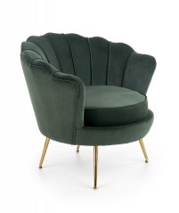 Designové křeslo AMORINITO — kov, zelená látka Halmar
