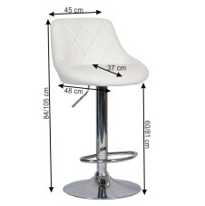 Barová židle MARID — bílá ekokůže/chrom Kondela