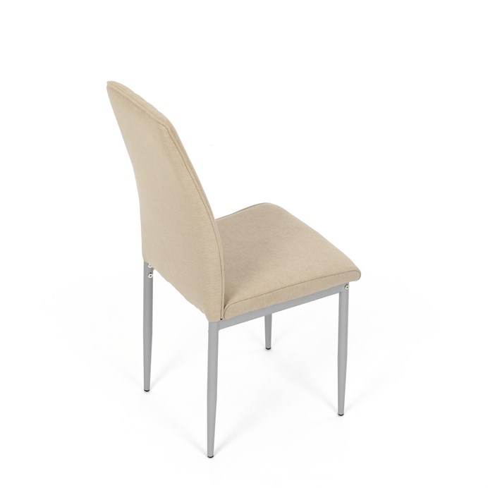 Moderná jedálenská stolička LENA z béžovej látky so sivými kovovými nohami Autronic