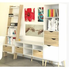 TV stolek OSLO — 117,1x39,10x56,90, dub sonoma, bílá Kondela