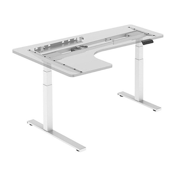 Rohovvý elektricky výškově nastavitelný rám stolu UPCORNER — organizér kabelů, nosnost 125 kg, více barev