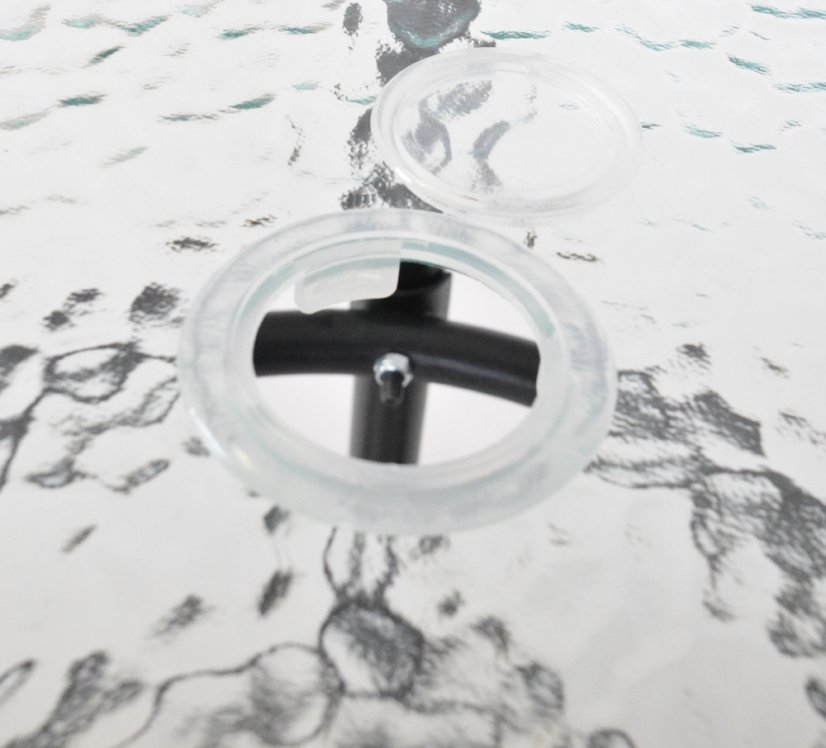 Zahradní stůl ZWMT 80x80 cm kovový se skleněnou deskou