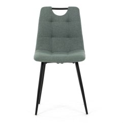 Jídelní židle FORMA – zelená látka, černé kovové nohy Autronic
