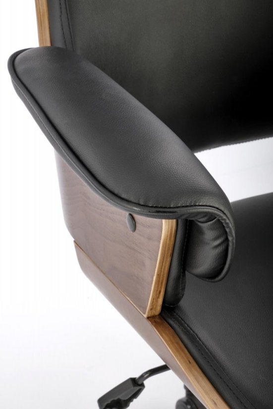 Kancelárske kreslo WEBER — kov, ekokoža, orech