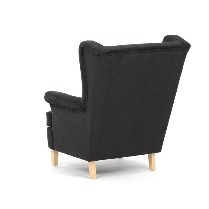 Relaxační křeslo ušák BEILY - masiv, látka, černá Autronic