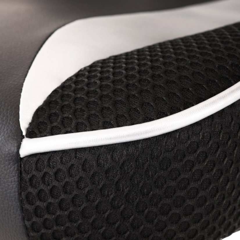 Herné kreslo LANCER — látka, ekokoža, čierna / biela