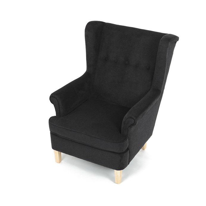 Relaxační křeslo ušák BEILY - masiv, látka, černá Autronic