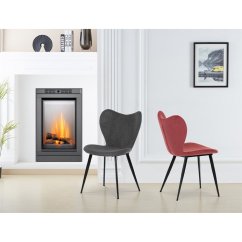 Autronic Jídelní židle TERRA, červená látka, černá kovová podnož