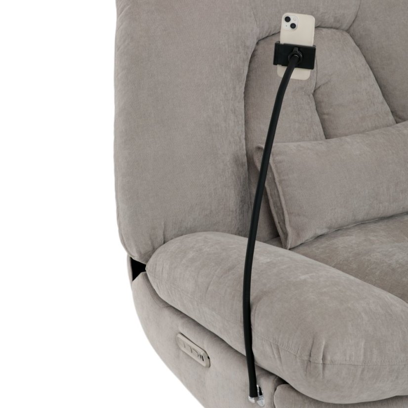 TV polohovací křeslo s elektrickým zabudovaným ovládáním LUXION  — béžová látka, nosnost 160 kg Autronic