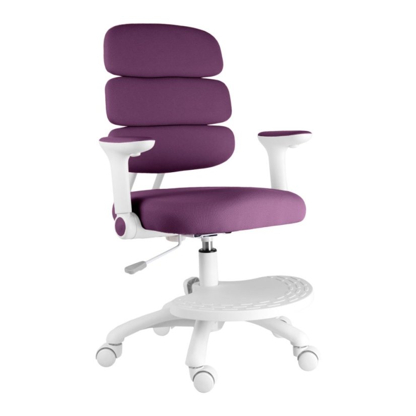 Detská rastúca stolička GRIDDY — látka, bílá / fialová