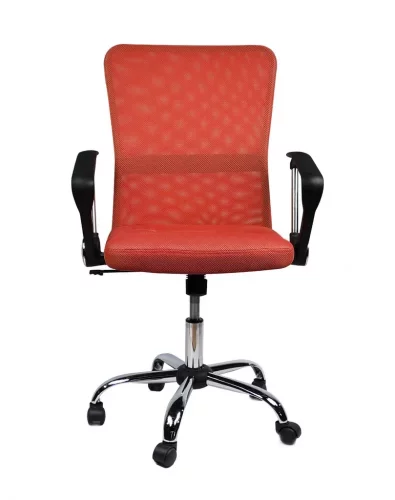 Otočná kancelářská židle BASIC — síť, červená