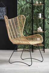 Zahradní židle INDIANA – ratan, ocel, černá