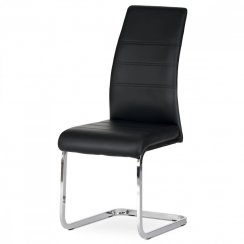 Jedálenská stolička ANAT — kov, ekokoža, chróm / čierna