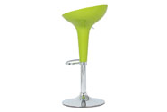Jídelní barová židle VOLOS – zelená, plast/chrom