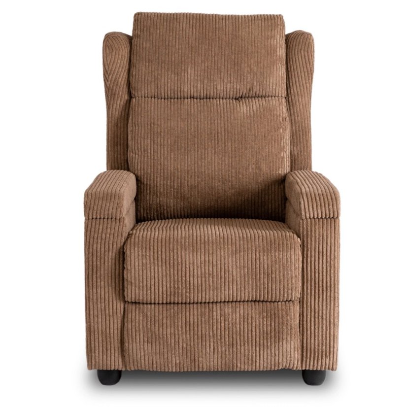 Elegantné hnedé kreslo SPENCER z manšestru