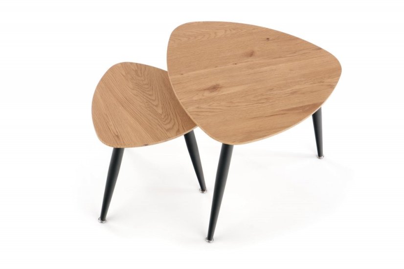 Set konferenčních stolků NICEA 2 — zlatý dub / černá Halmar