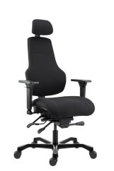Kancelářská dispečerská židle TAMPA 24/7 - čalouněná, černá, nosnost 200kg Antares