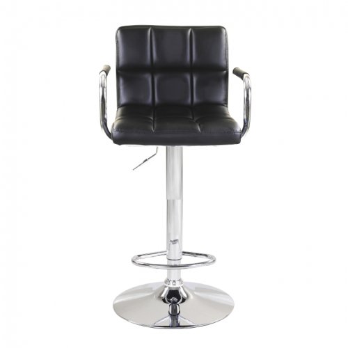 Barová židle LEORA 2 NEW — ekokůže/chrom, více barev - Barová židle LEORA - více barev: Černá