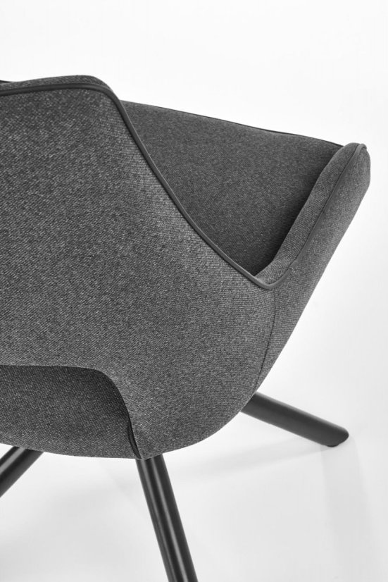 Jedálenská stolička ALAVO –⁠ kov/látka, sivá