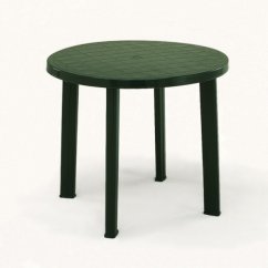 Zahradní kulatý stolek DON — zelená, plast, 90 cm Bibl