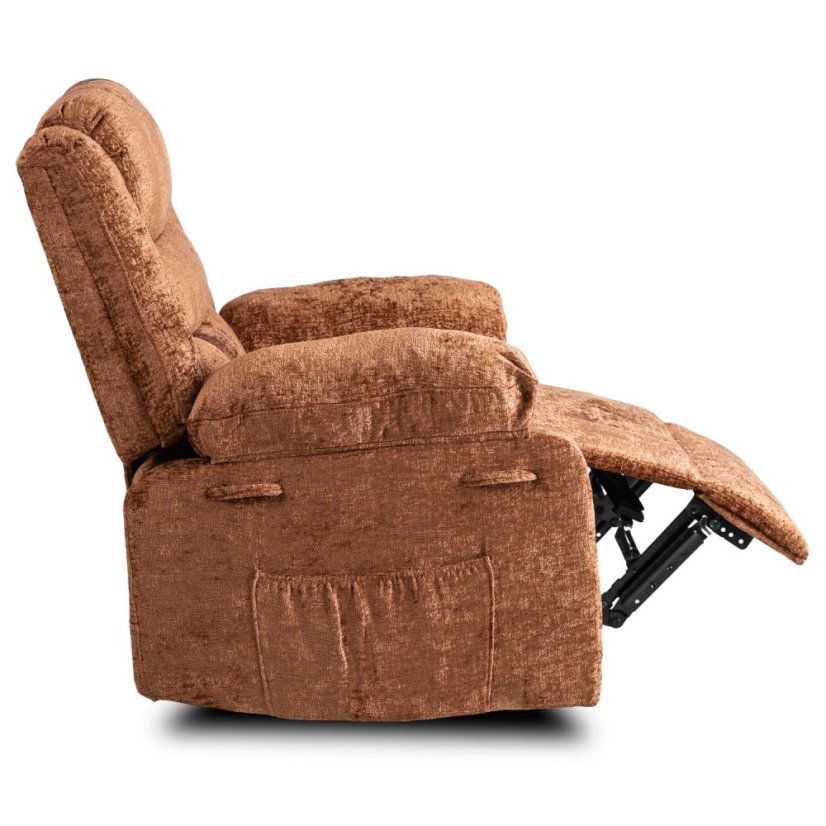 Luxusné sametové kreslo ARTURO v elegantnej zrzavej farbe