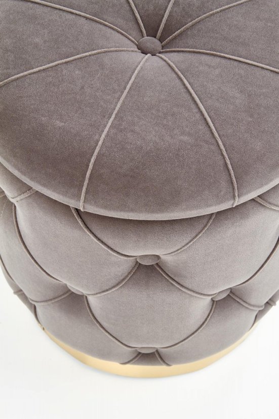 Set taburetov POLLY s úložným priestorom – zamat, kov, viac farieb - POLLY: Sivý