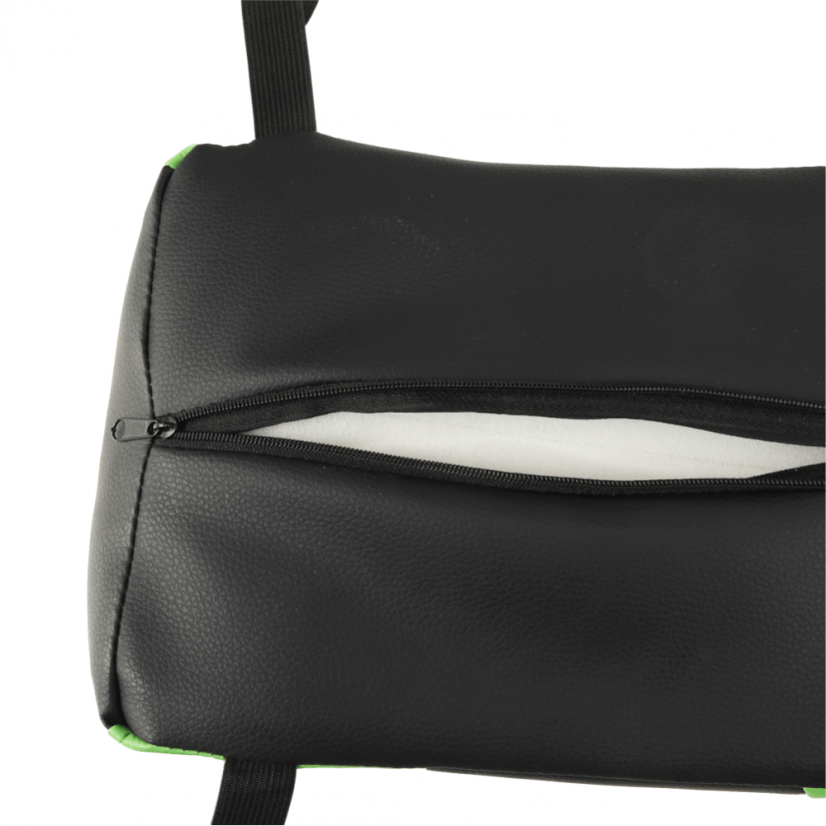 Herní židle BILGI — ekokůže, plast, černá/zelená, nosnost 150 kg