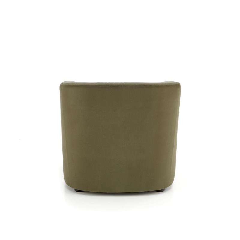 Klubové křeslo ENRICO — dřevo, látka, zelená Halmar